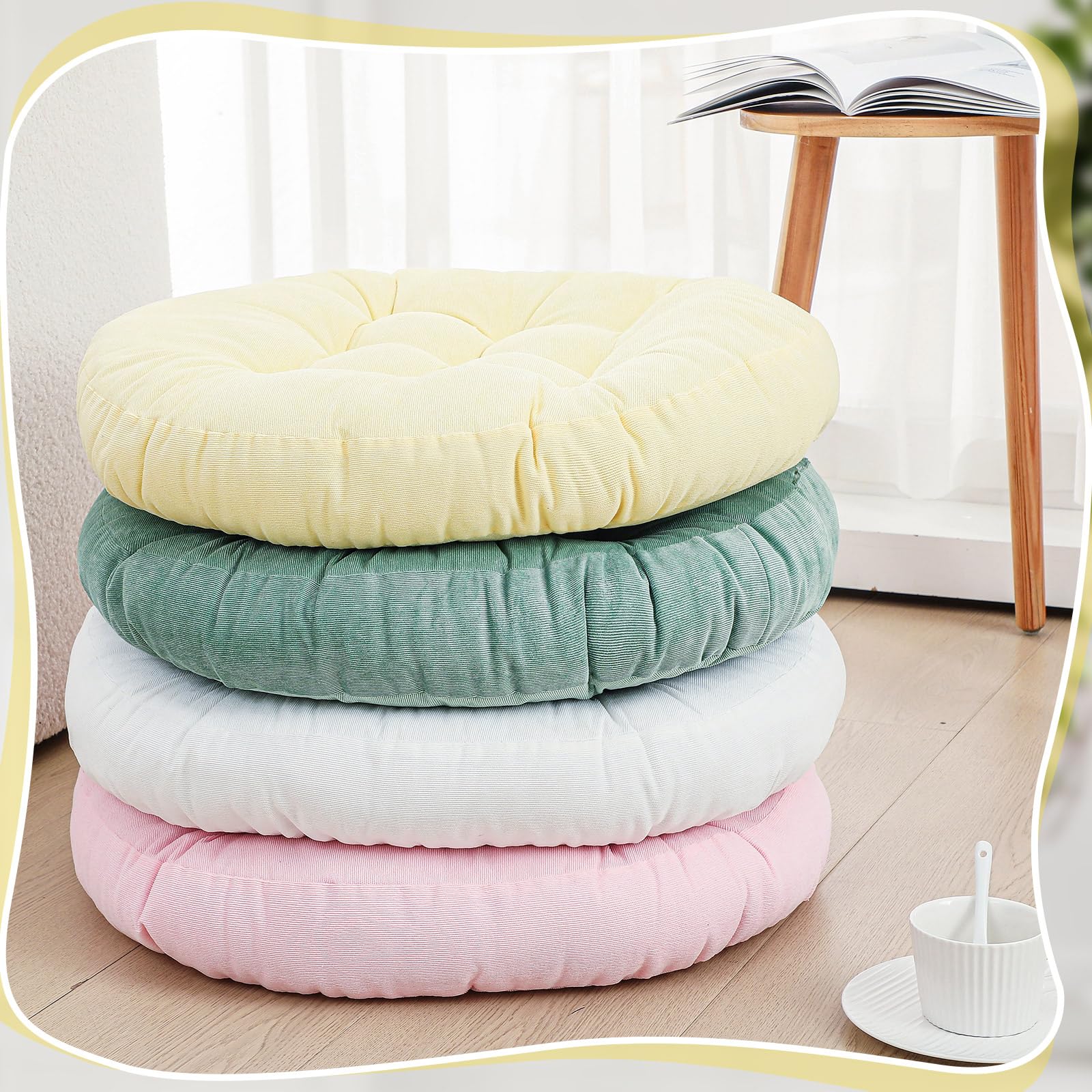 Amazon.com: Jerify 4 Pcs Floor Pillow Cushions 22 x 22 Inch Round